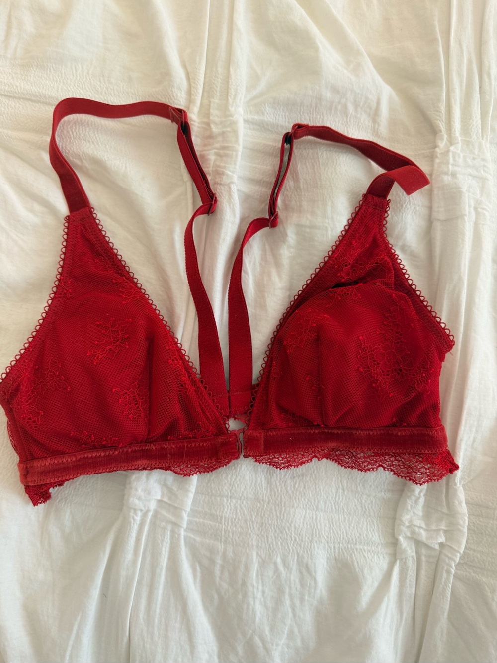 Victoria's Secret Red Lace Triangle Bralette